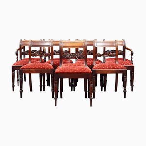 Antique Regency Mahogany Dining Chairs, 1810, Set of 12