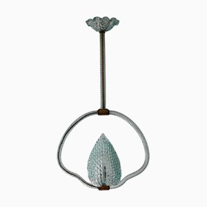 Mid-Century Modern Blue Jewel Pendant by Barovier and Toso, 1950s