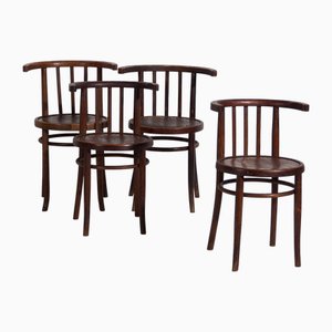 Chaises Vintage en Bois Courbé, 1920, Set de 4