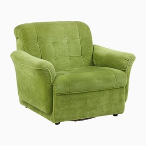 Mid-Century Modern Fabric Lounge Chair in Green, 1970s