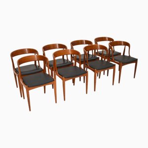 Vintage Danish Teak Dining Chairs by Johannes Andersen, 1960, Set of 8