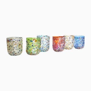 Vasos de agua italianos vintage de cristal de Murano de Burlesque Verres para Ribes, década de 2010. Juego de 6
