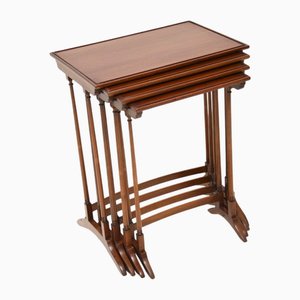 Antique Georgian Style Nesting Tables, 1900, Set of 4