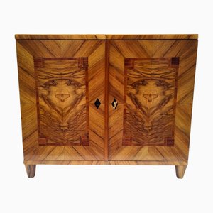 Small Biedermeier Walnut Half Cabinet, 1920