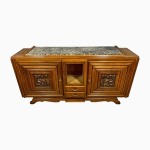Credenza Art Deco in noce nello stile di Marcel Breuer