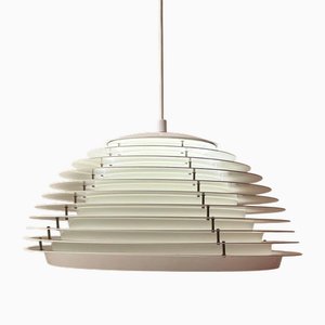 Lampada da soffitto Hekla Mid-Century bianca di Fog & Morup, Danimarca, 1966