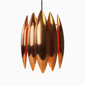 Plafonnier Kastor Mid-Century Scandinave en Cuivre par Jo Hammerborg pour Fog & Morup, Danemark, 1969