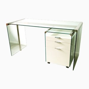 Painted Wood and Chrome-Plated Metal Desk from Gallotti & Radice, 1990s