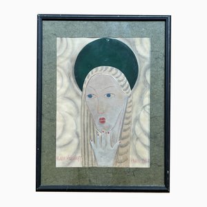 Marie Vassilieff, Portrait d'une jeune femme, 1937, Collage