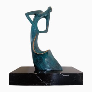 Tony Morey, Figurative Skulptur, Bronze auf Marmorsockel, 1990er