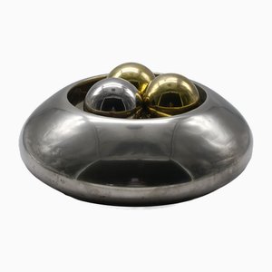 Il Punto Chrome and Brass Centerpiece, Italy, 1970s