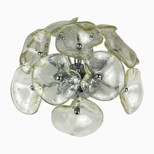 Lámpara de techo italiana de cristal de Murano, años 90