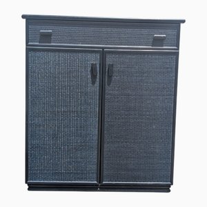 Armoire Vintage en Osier Vert Pétrole, 1960s