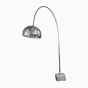 Lampada ad arco con base in marmo in stile Castiglioni, anni '80