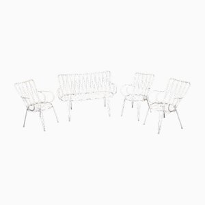 Banc et Chaises de Jardin Vintage, 1950s, Set de 4