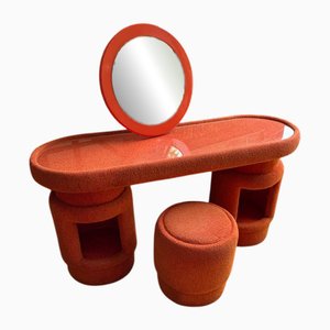 Toeletta con sedie di Kecskemét Furniture, 1975, set di 3
