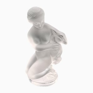 Statuetta coniglio in cristallo di Lalique, anni '80