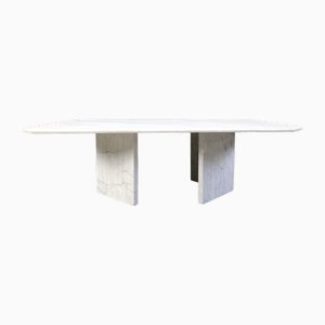 Vintage White Marble Coffee Table, 1970s
