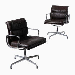 Set of Brown Leather Sofa Pads by Charles and Ray Eames for Herman Miller, 1970s