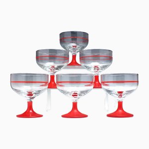 Vintage Enamelled Champagne Glasses, 1970, Set of 6
