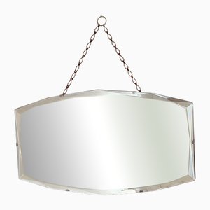 Mid-Century Modern Frameless Distressed Wall Mirror, 1940s