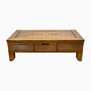 Mesa de centro de cerezo al estilo de Marine, años 70