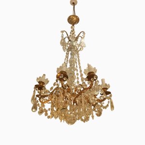 Crystal and Bronze Light Fixture, 1890s
