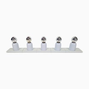Vintage Space Age Domino Wall Lamp in White, by Targetti Sarkey, 1970s