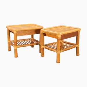 Bamboo and Wood Tables from Dux, Sweden, 1960, Set of 2
