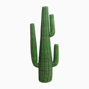 Escultura de cactus Saguaro de ratán tejida, años 70