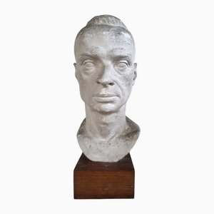 Signed Plaster Head by P. Gelis, 1955