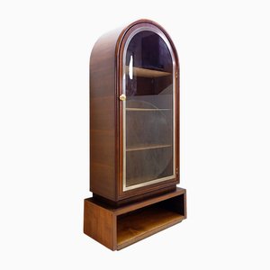 Vitrine Arquée en Bois avec Porte en Verre, 1950s