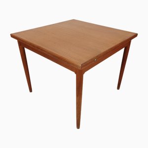Scandinavian Extendable Square Teak Table, 1960s