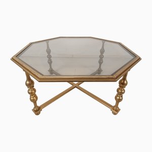 Vintage Gold Metal Coffee Table, 1950s