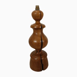 Brutalist Table Lamp in Wood, 1940s