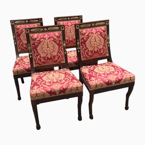 Vintage Empire Mahogany Chairs, Set of 4