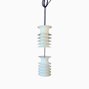 Slatted White Plastic Lamp from Strini
