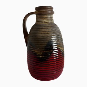 Red and Brown Model 417-42 Floor Vase from Scheurich West Germany