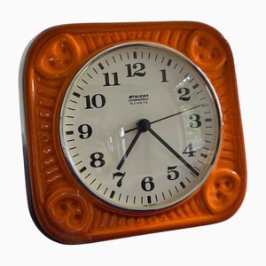 Wall Clock Orange Ceramic from Staiger