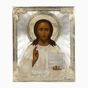 Icon of the Lord Almighty with Silver Frame, 1866