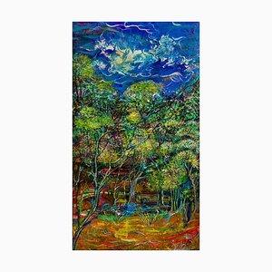 Manana Eloshvili, Paisaje forestal, 2010, Acrílico sobre lienzo