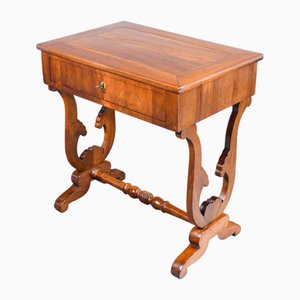 Charles X Walnut Work Table with Drawer