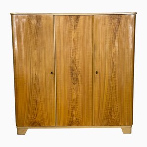 Armario para ropa blanca Mid-Century con tres puertas