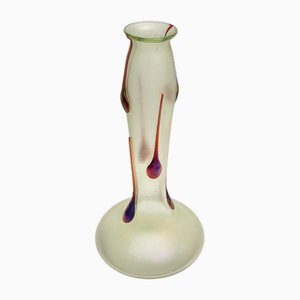 Viennese Art Nouveau Olympia Vase with Red Drops from Loetz, 1901