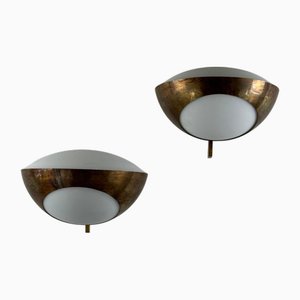Brass Wall Lights attributed to Max Ingrand for Fontana Arte, 1960s, Set of 2