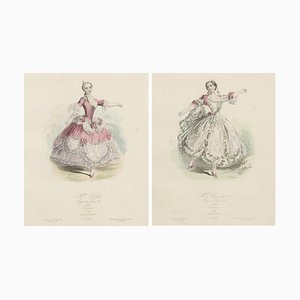 Paul and François Pauquet, Mlle Sallé and Mlle Camargo with Rococo Costumes, 1860, Paper, Set of 2