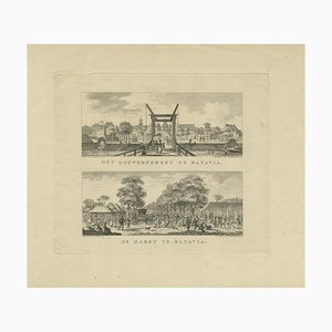 Batavia Market Scenes & Government House, 1780, Print