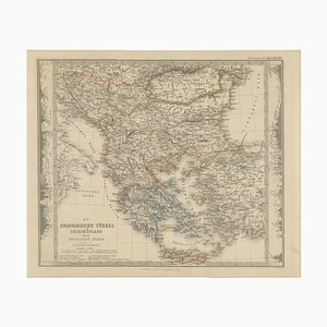 Map of Turkey and Greece with the Balkans and Ionian Islands, 1857