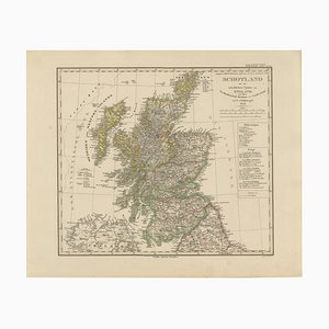 Map of Scotland with Highlands, Islands, and Northern England, 1858