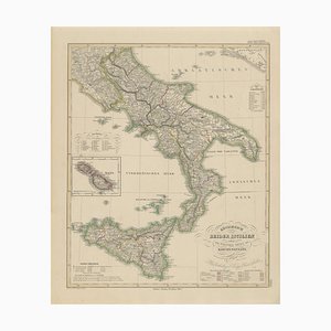 Map of Southern Italy and Sicily, 1857